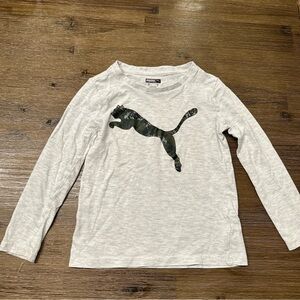 3/24$ Puma Kids Light Grey Long Sleeve Shirt Tee size 5